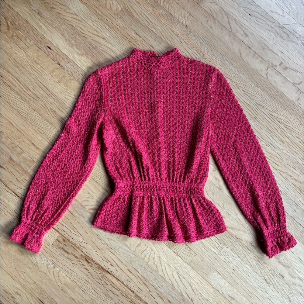 Vintage knit peplum blouse